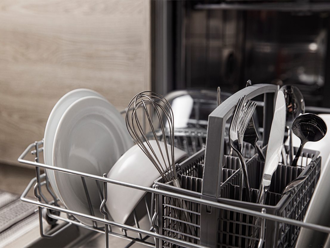 dishes in dishwasher