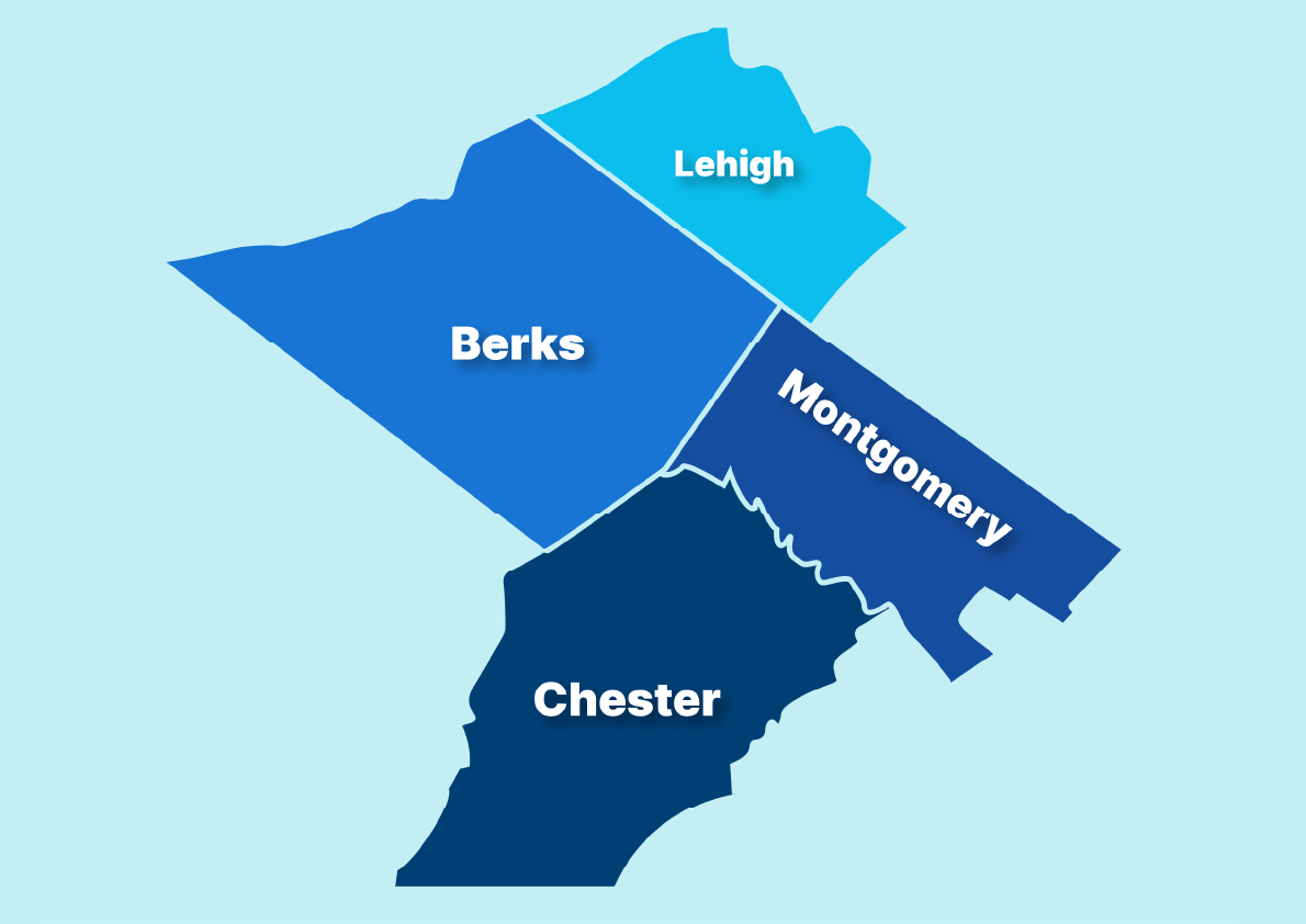 Sanatoga Water Conditioning's service areas are: Lehigh County, Berks County, Montgomery County, and Chester County