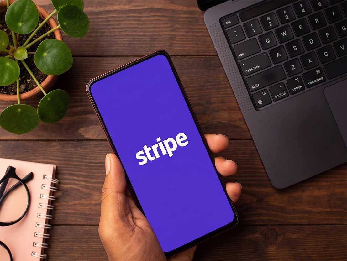 blank credit card against blue background
